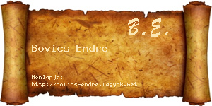 Bovics Endre névjegykártya